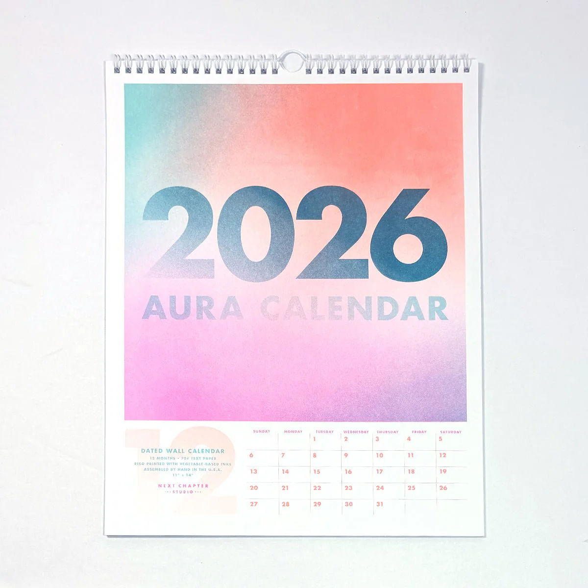 2026 Risograph Wall Calendar - Aura