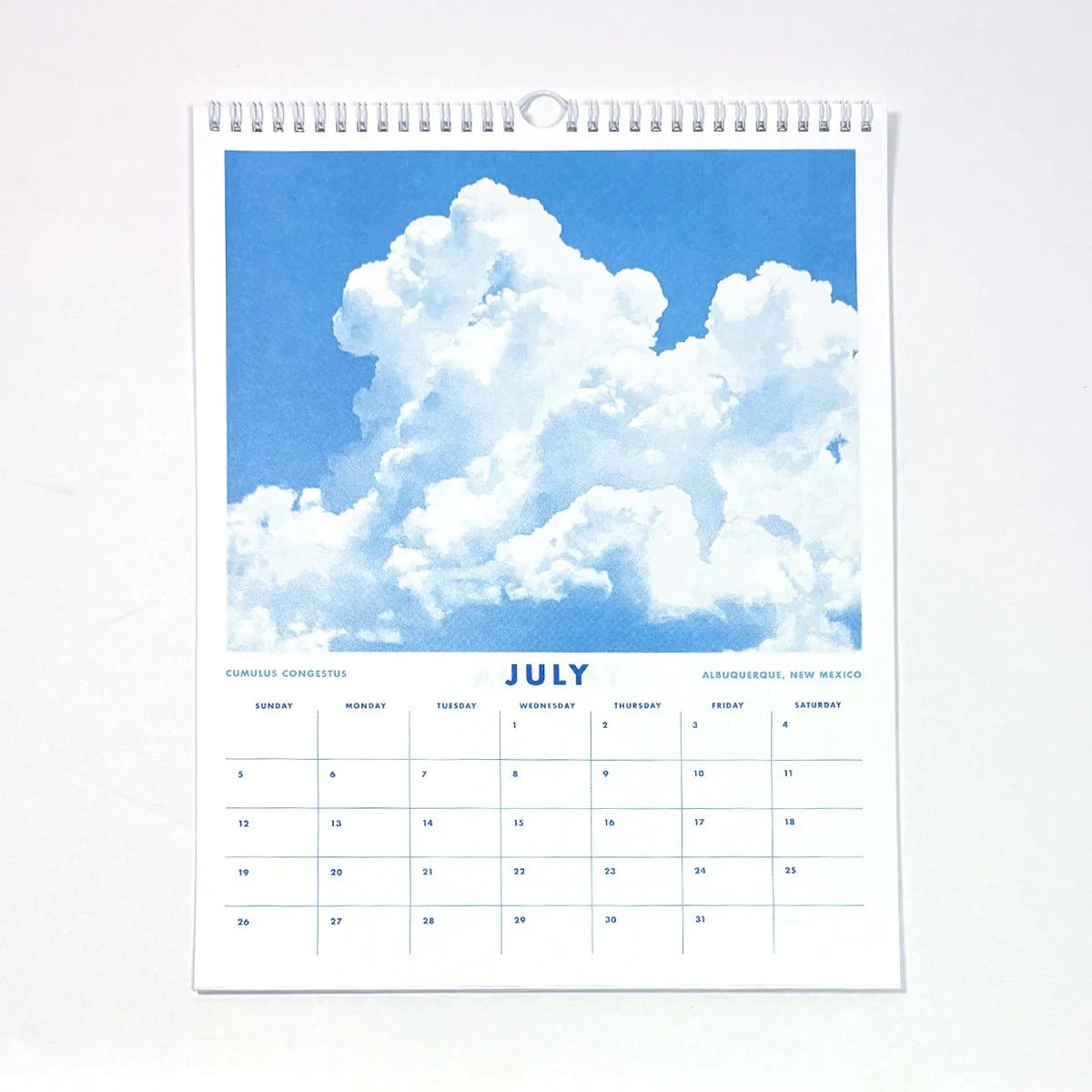 2026 Risograph Wall Calendar - Clouds - Image 3