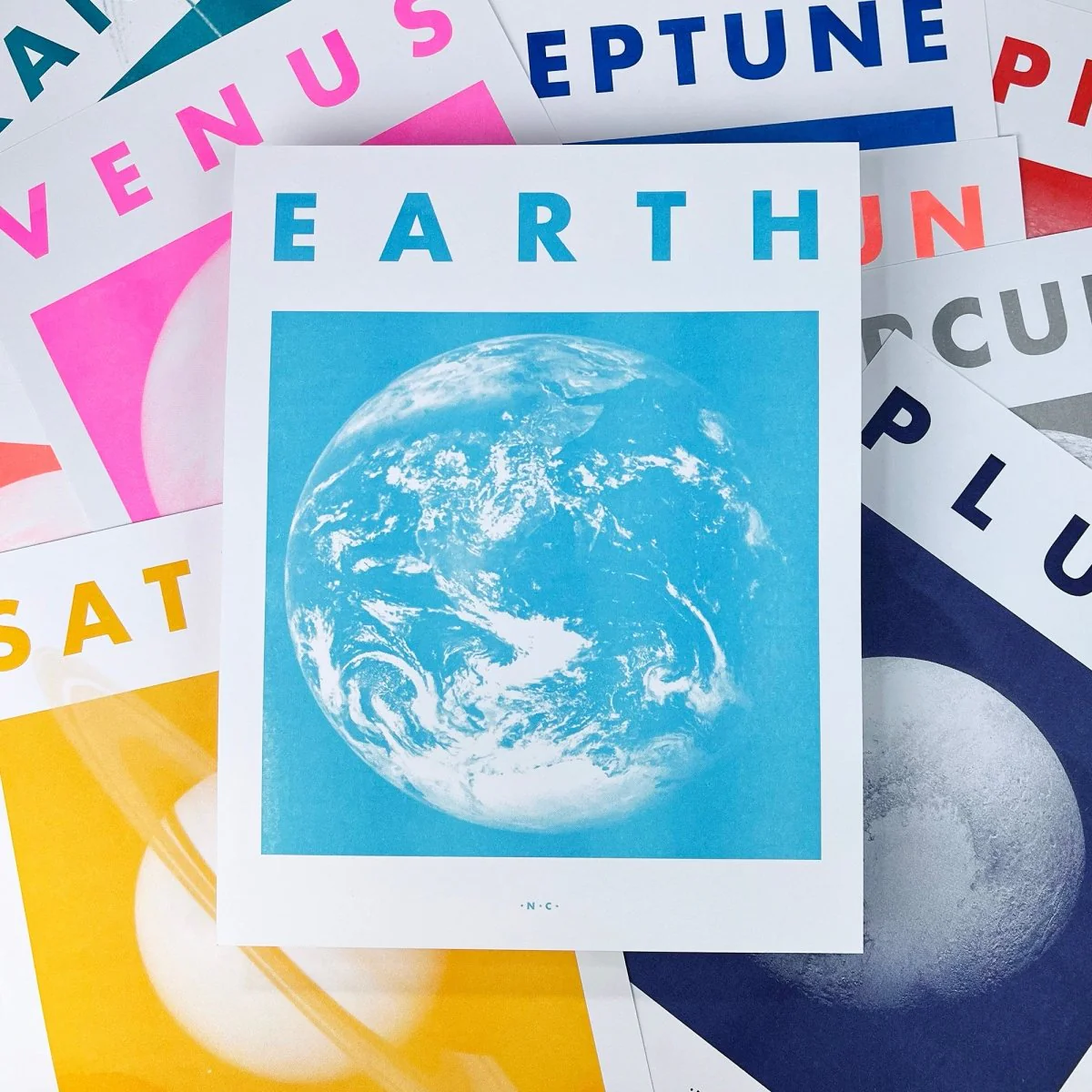 ALL the Planets! - Planet Risograph Print