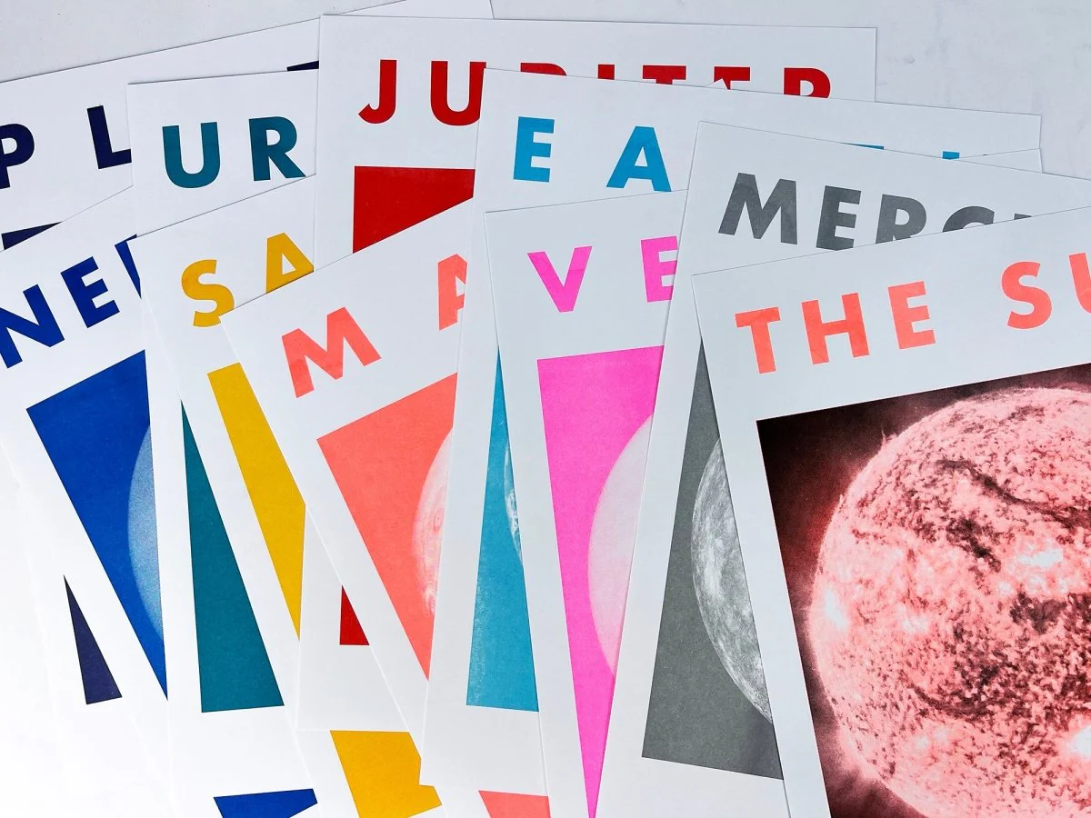 ALL the Planets! - Planet Risograph Print - Image 2