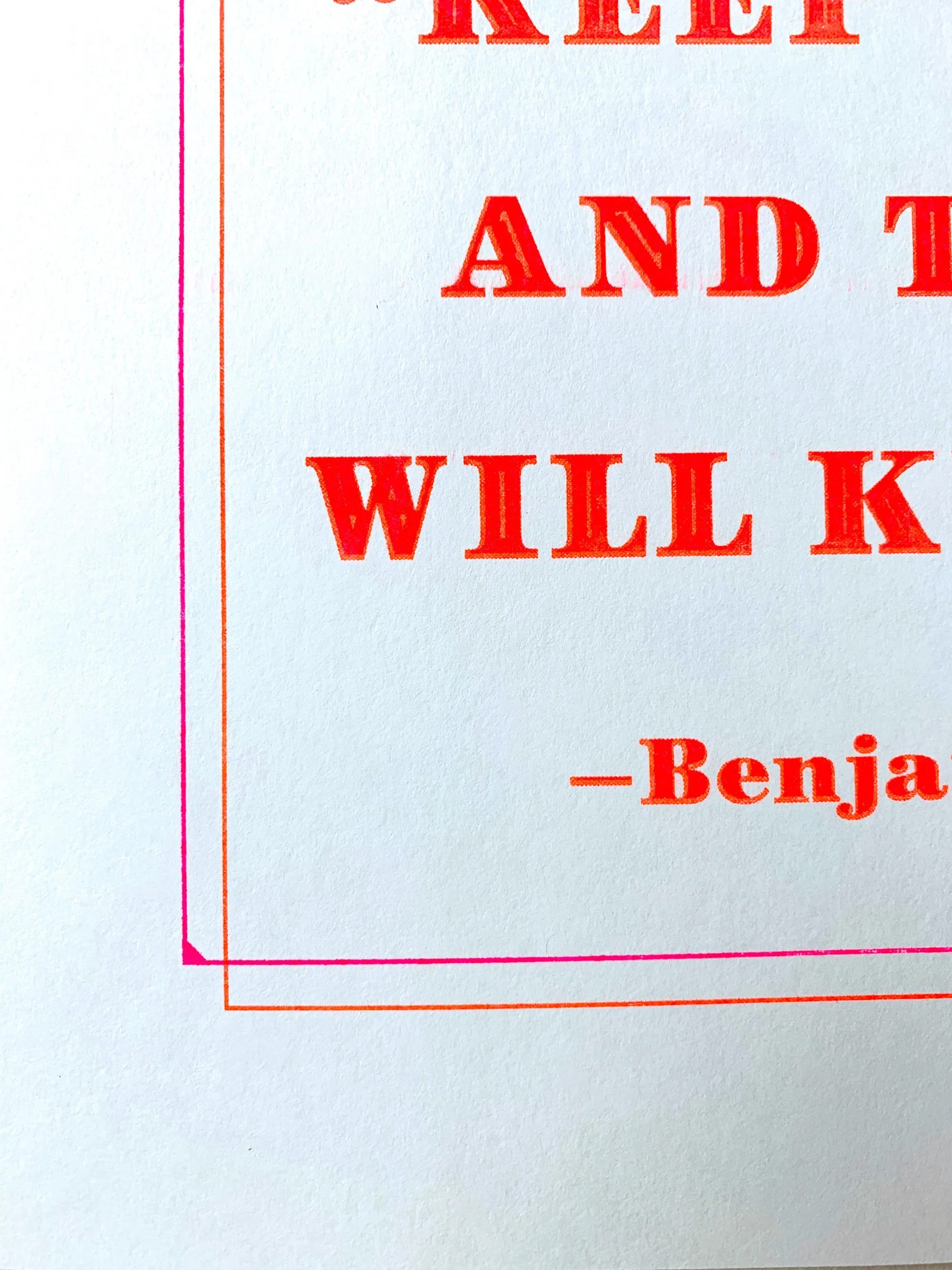 Benjamin Franklin "Keep Thy Shop" Quote - Risograph Art Print - Image 4