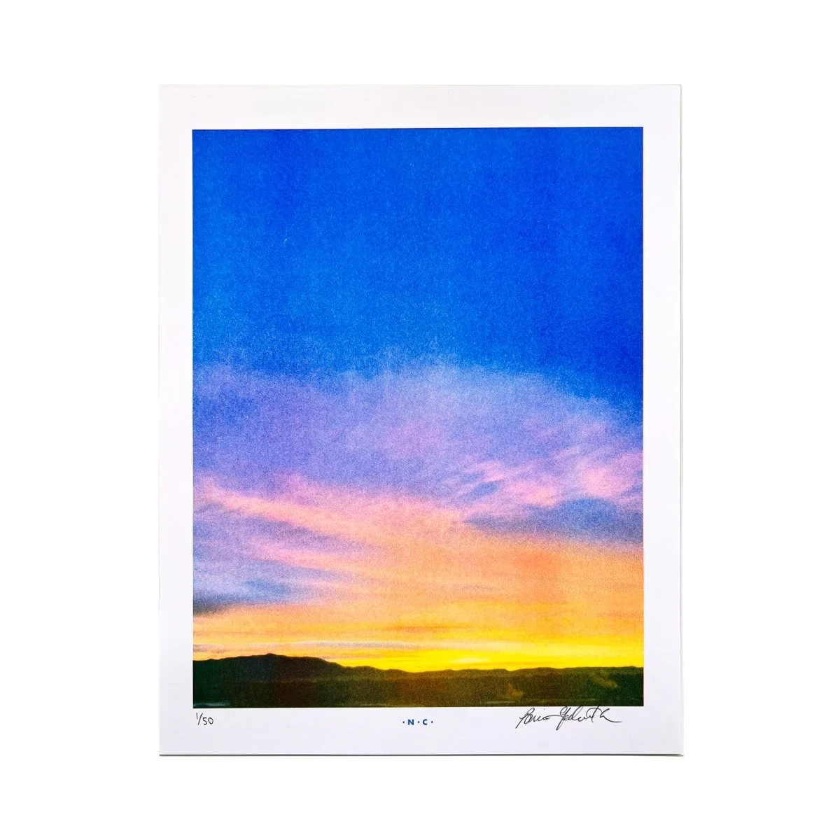 Blue Sunset - Risograph Art Print