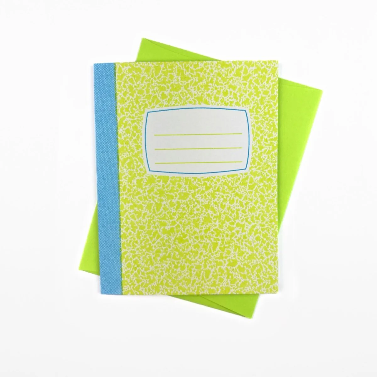 Composition - Lime Green and Blank - Risograph Greeting Card