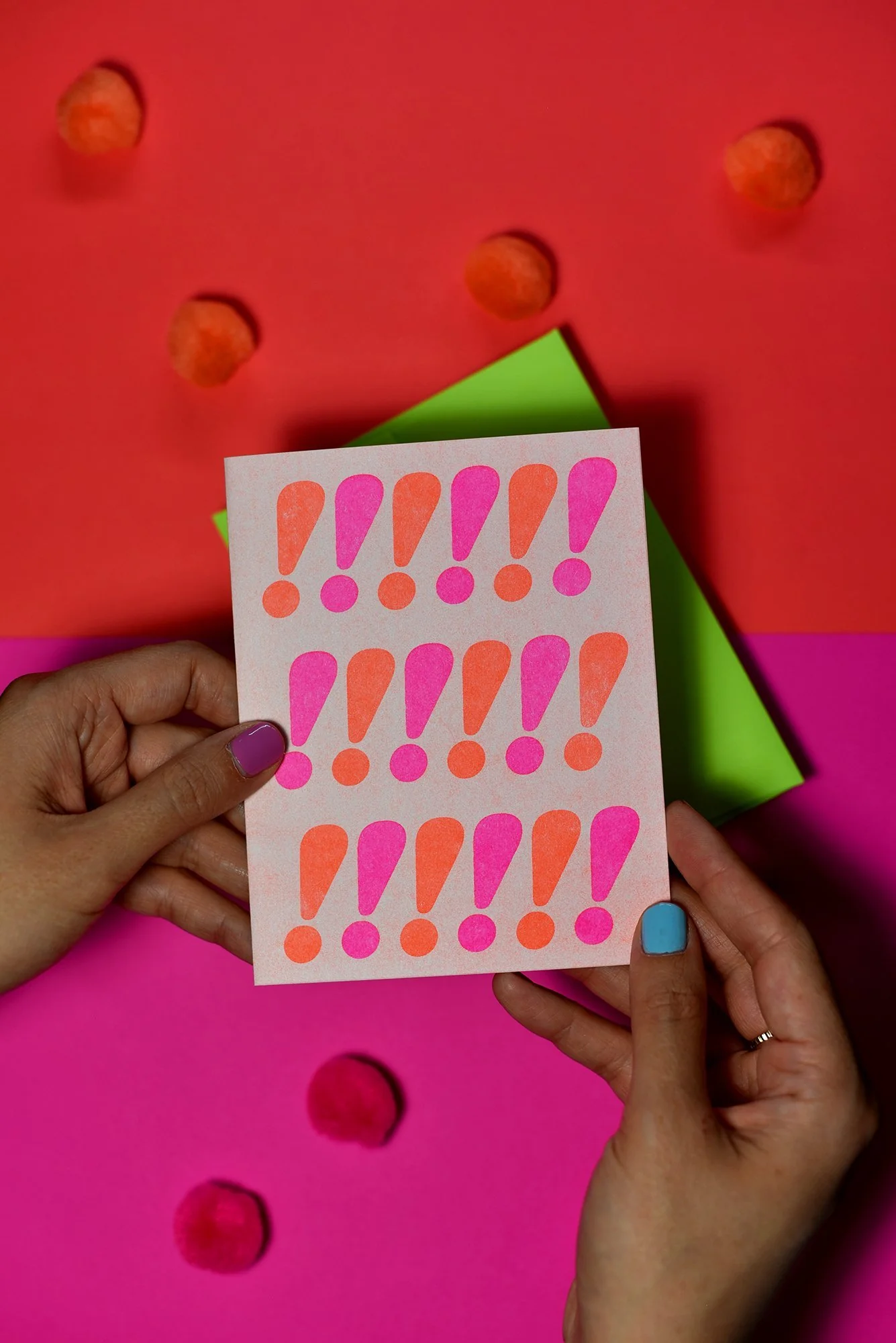 Exclamations Card - Neon Risograph Greeting Card - Image 2