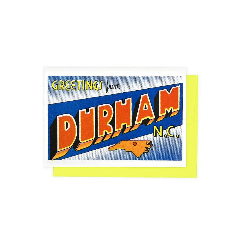 Greetings from: Durham - Risograph Card and Print