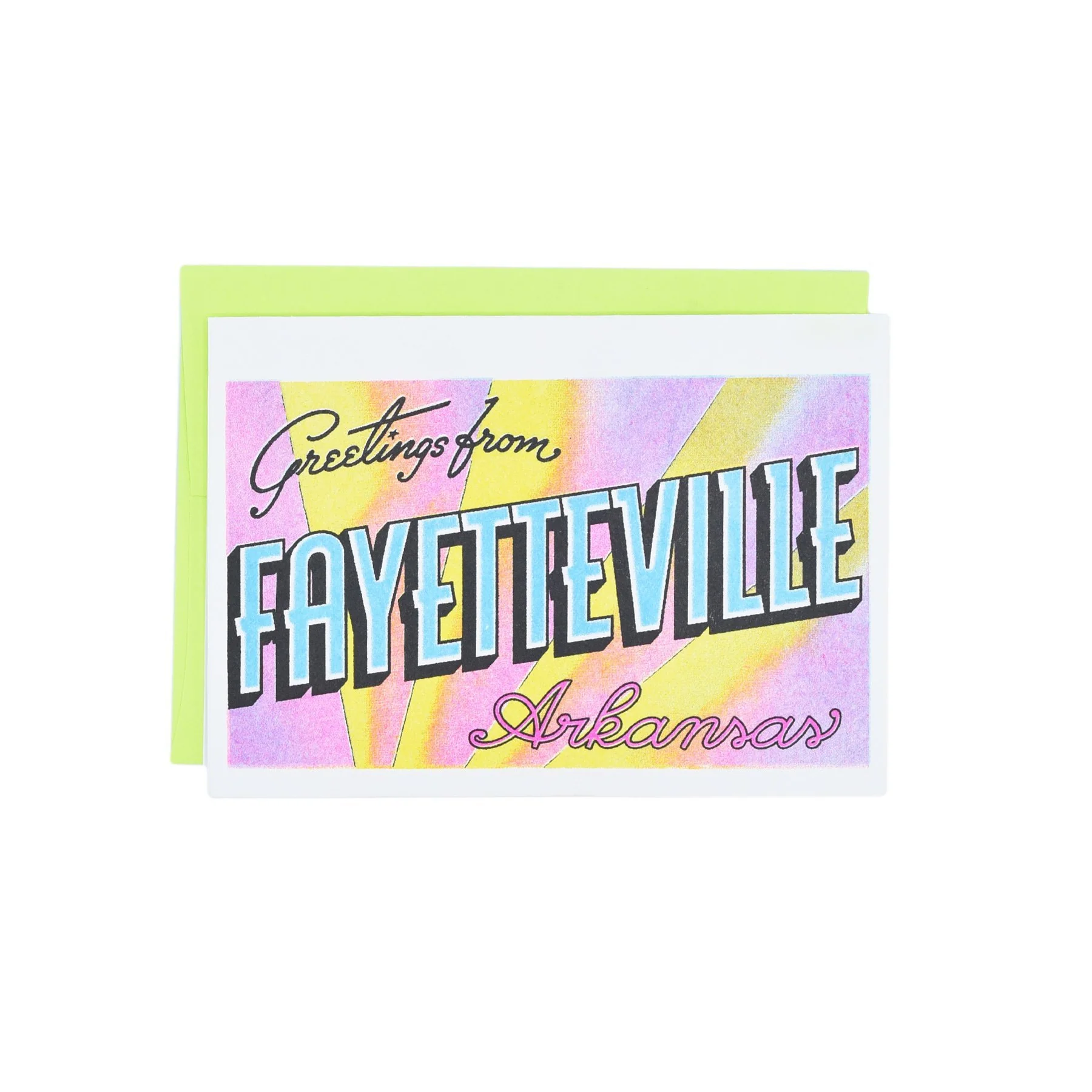 Greetings from: Fayetteville - Risograph Card and Print