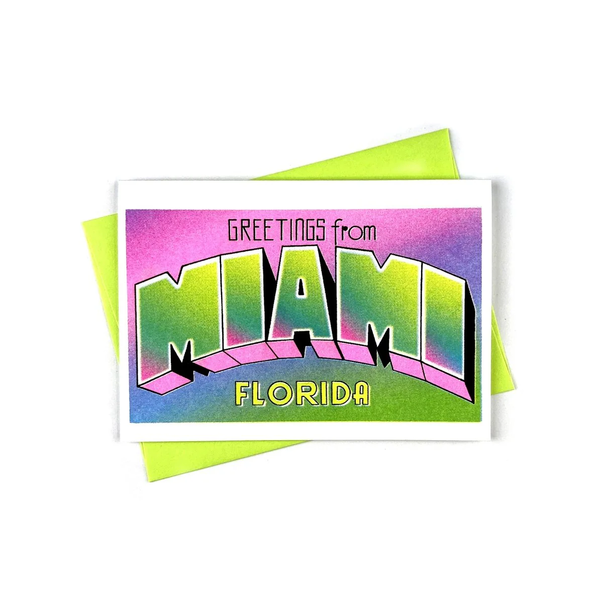 Greetings from: Miami - Risograph Card and Print