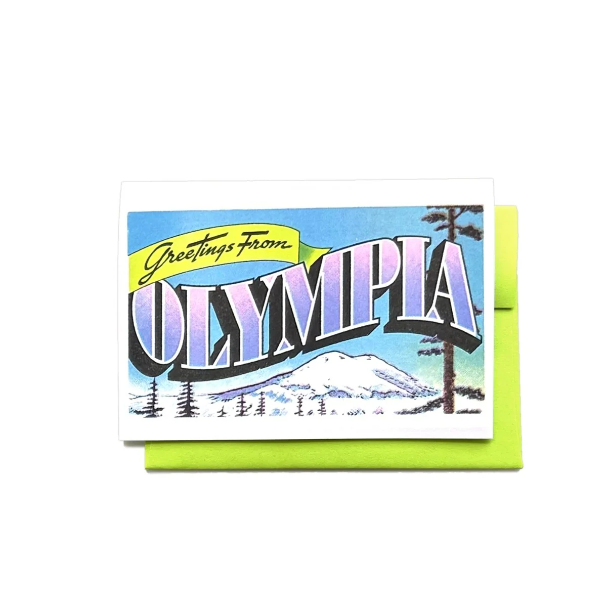 Greetings from: Olympia - Risograph Card and Print