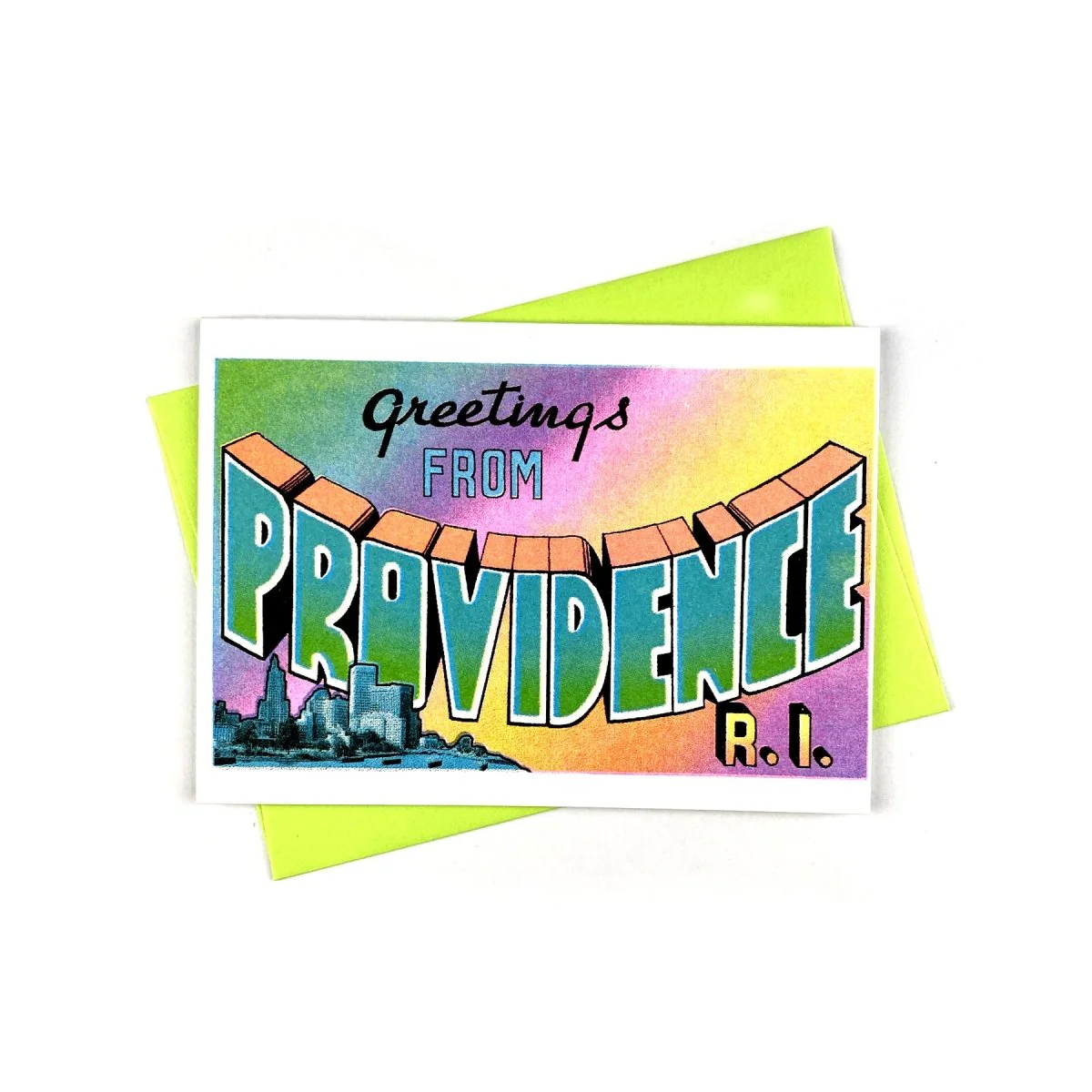 Greetings from: Providence - Risograph Card and Print