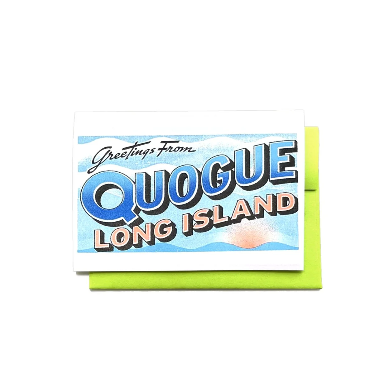 Greetings from: Quogue - Risograph Card and Print