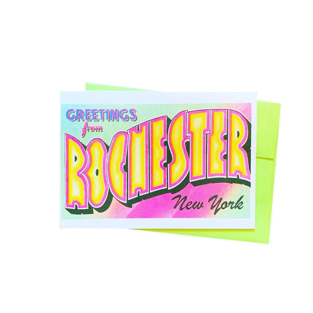 Greetings from: Rochester - Risograph Card and Print