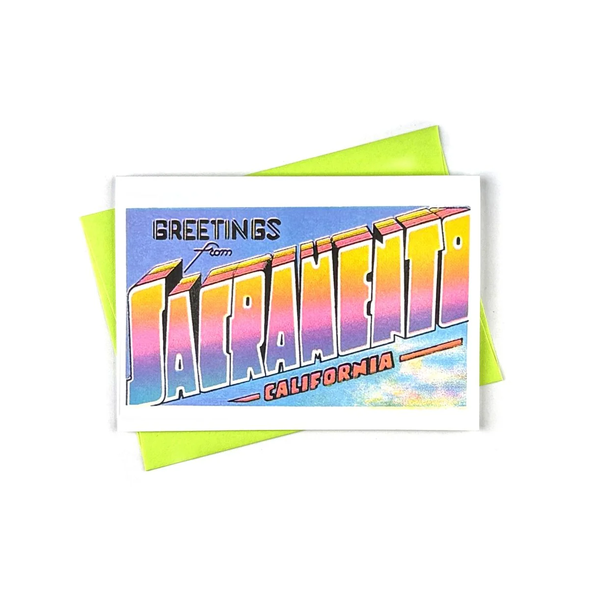 Greetings from: Sacramento - Risograph Card and Print