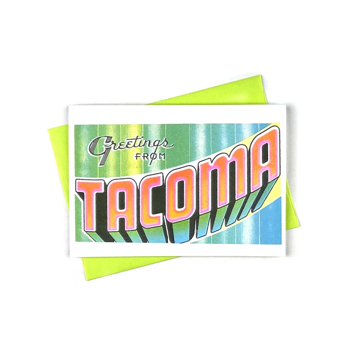Greetings from: Tacoma - Risograph Card and Print