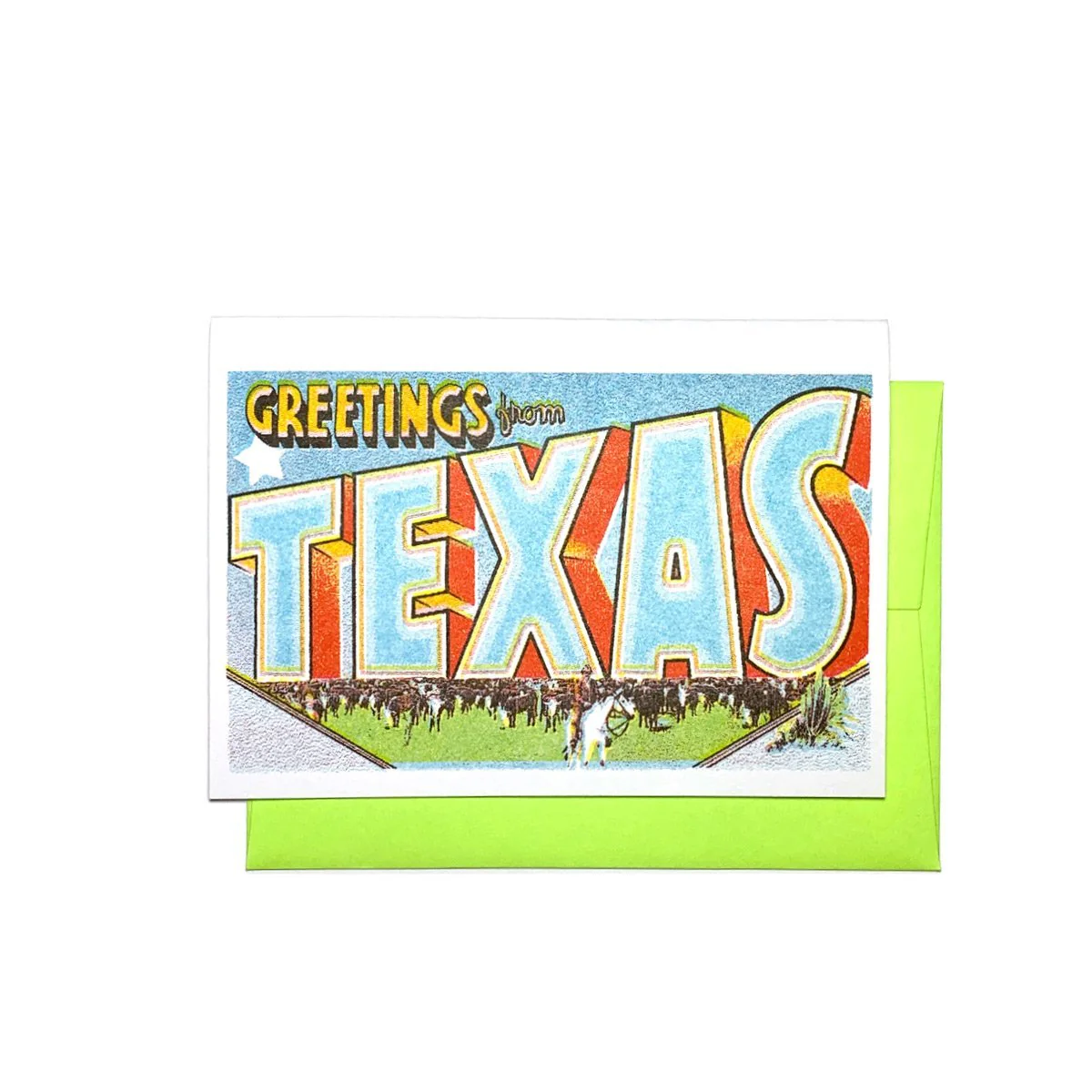 Greetings from: Texas - Risograph Card and Print