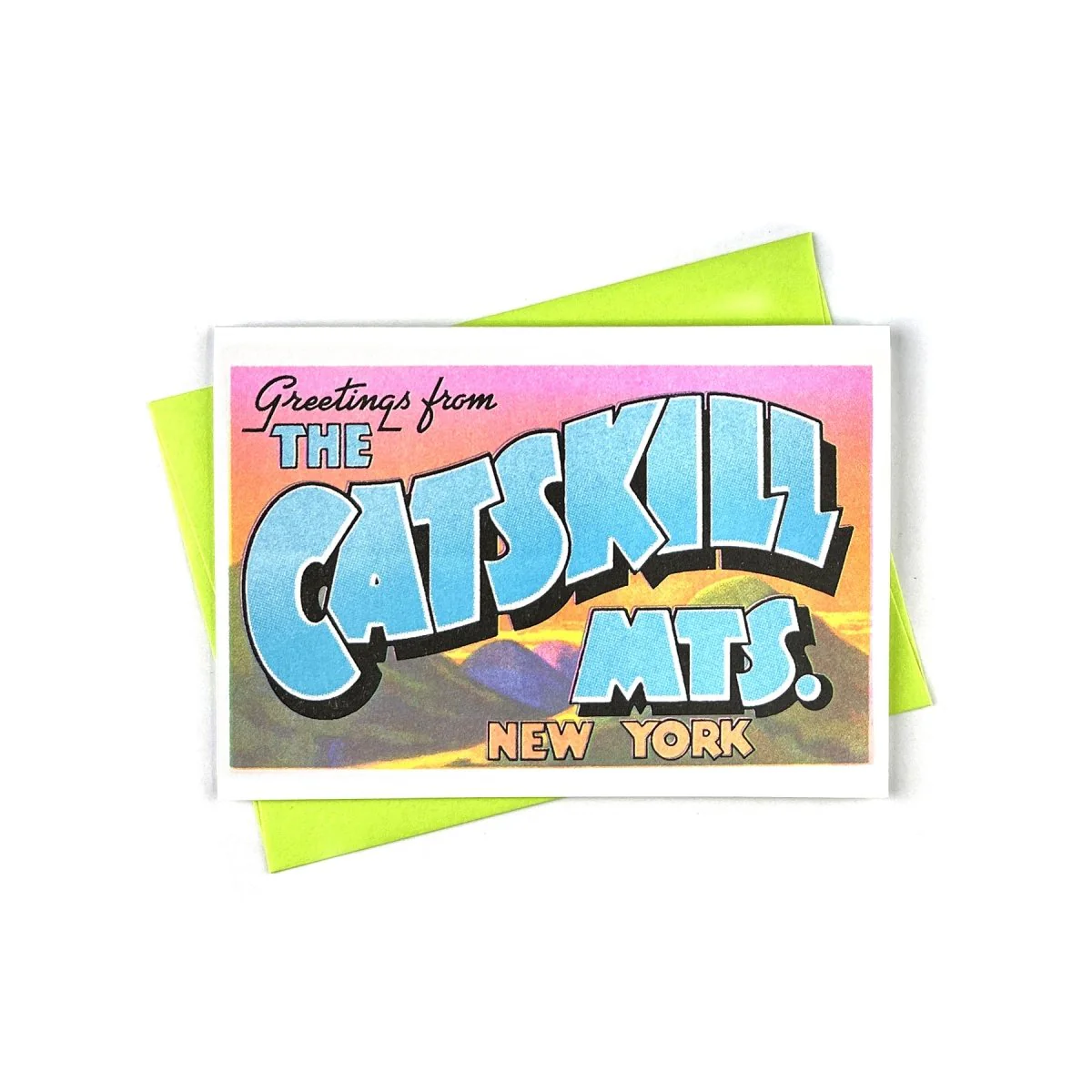 Greetings from: Catskill Mts - Risograph Card and Print