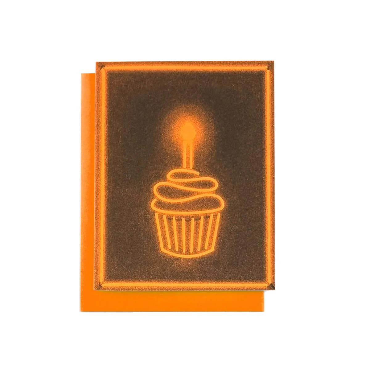 Neon Letters Cupcake Risograph Card