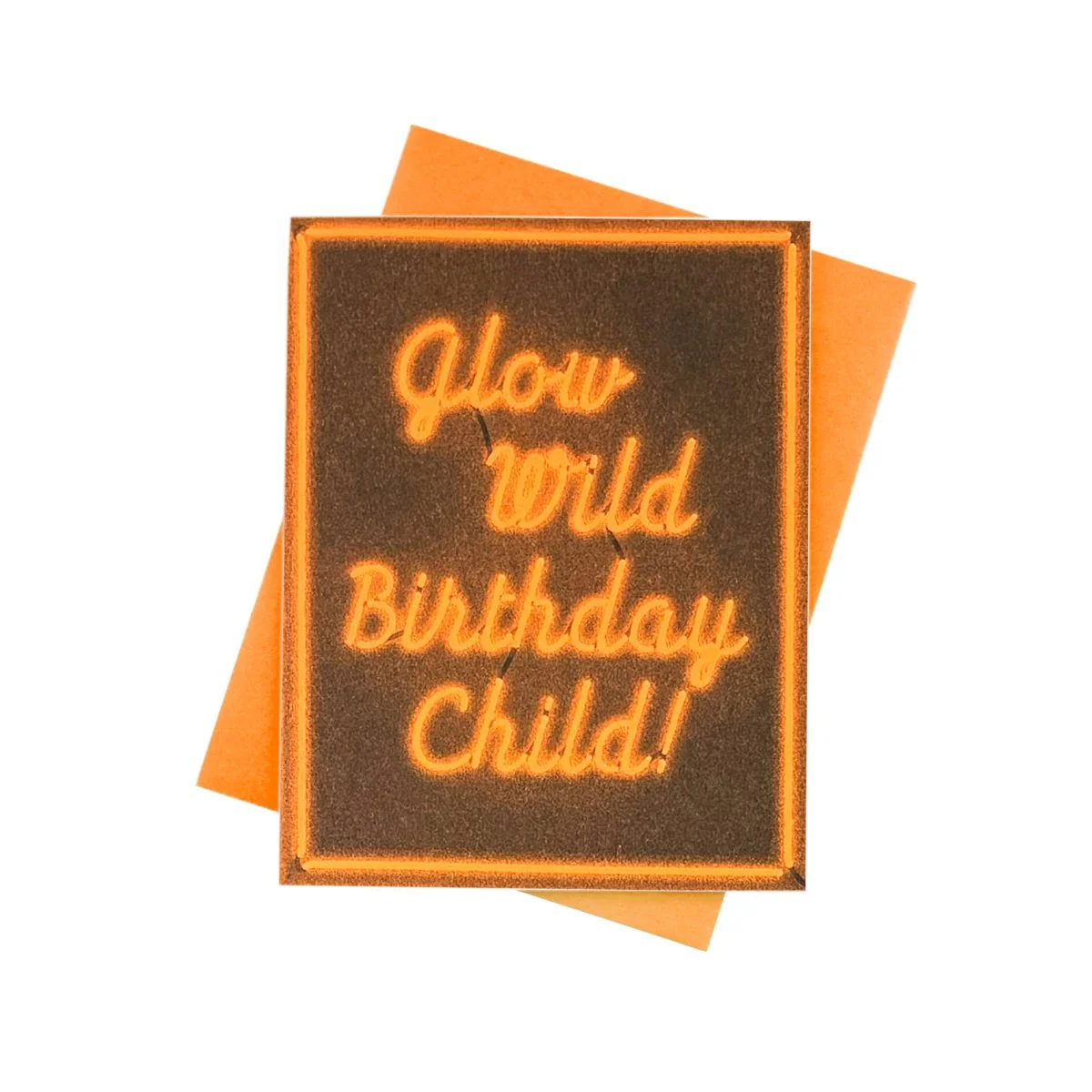 Neon Letters "Glow Wild Birthday Child!" Risograph Card