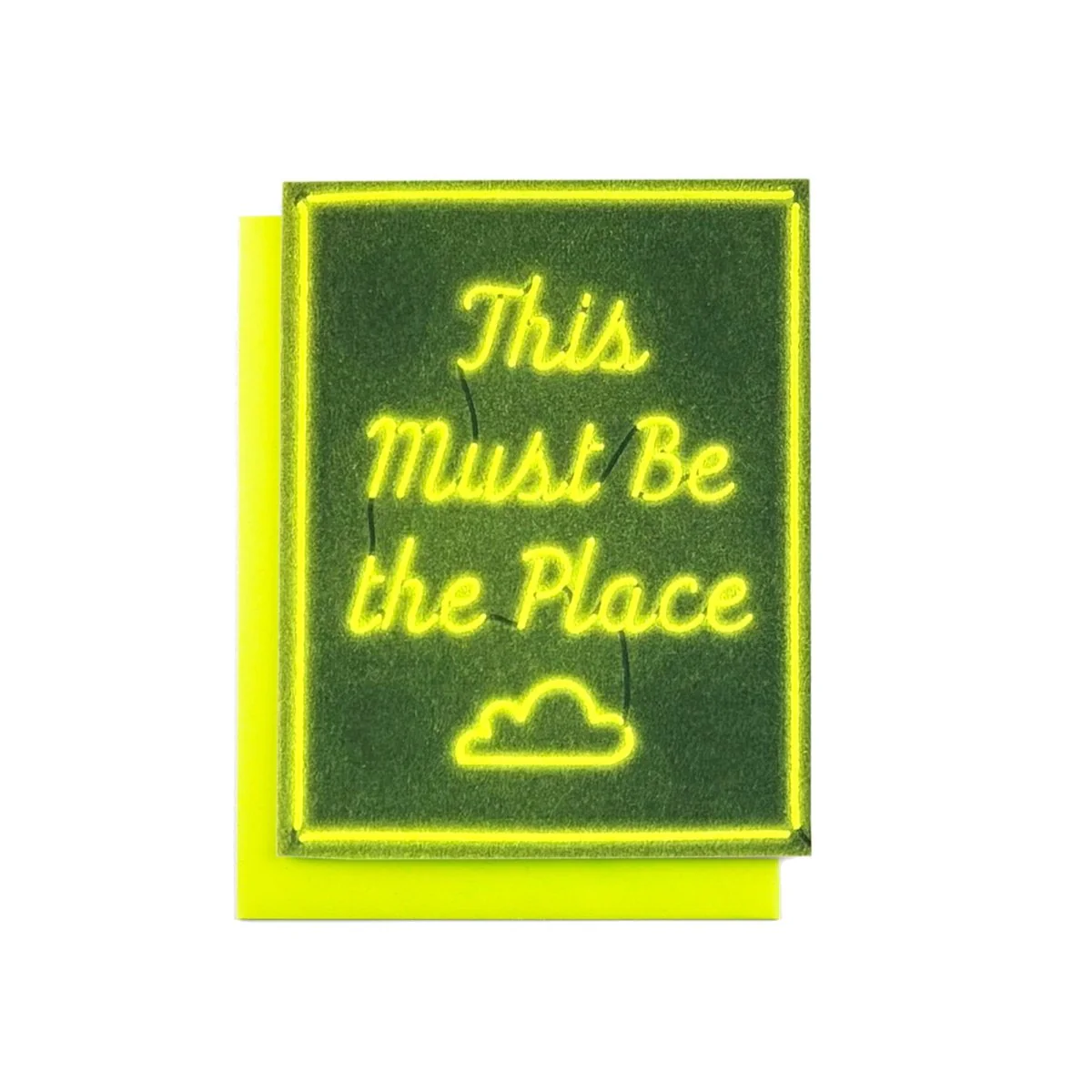 Neon Letters "This Must Be the Place" Risograph Card