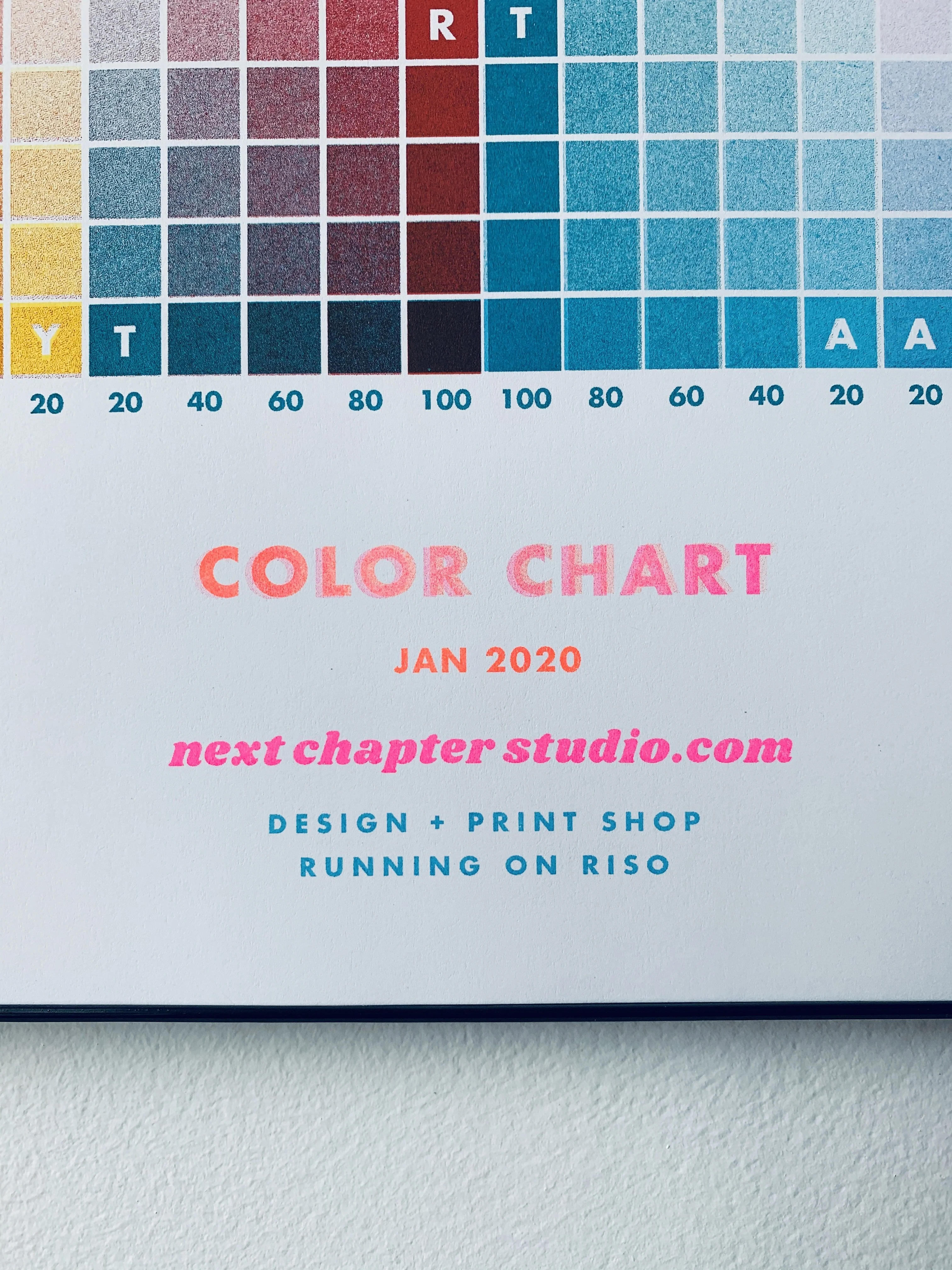 Next Chapter Studio Risograph Color Chart - January 2020 - Image 3