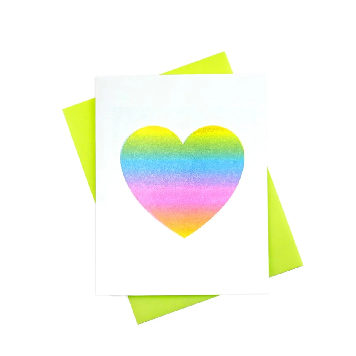 Rainbow Heart Risograph Card