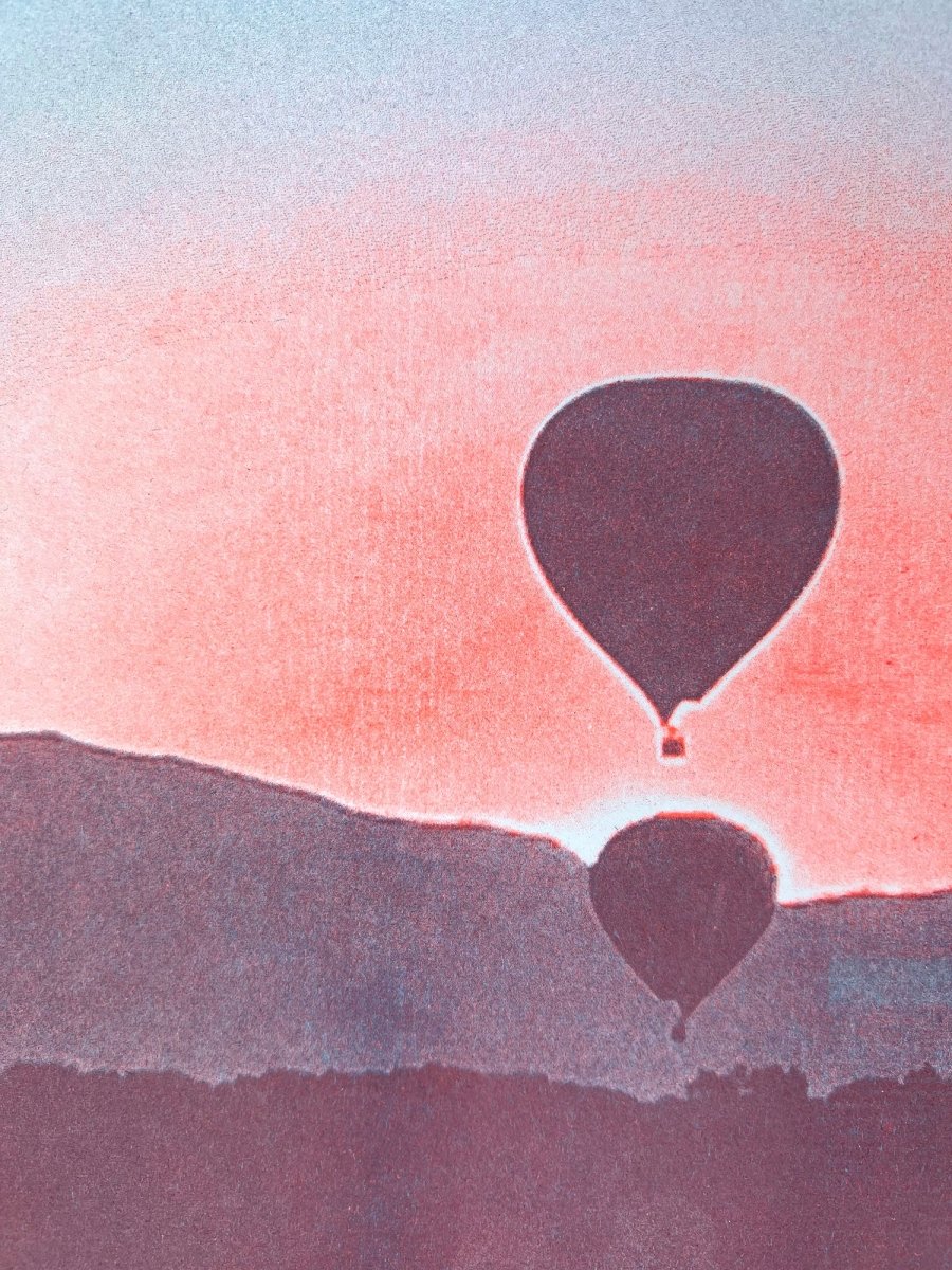 Sandia Sunrise Balloons - Risograph Art Print - Image 3