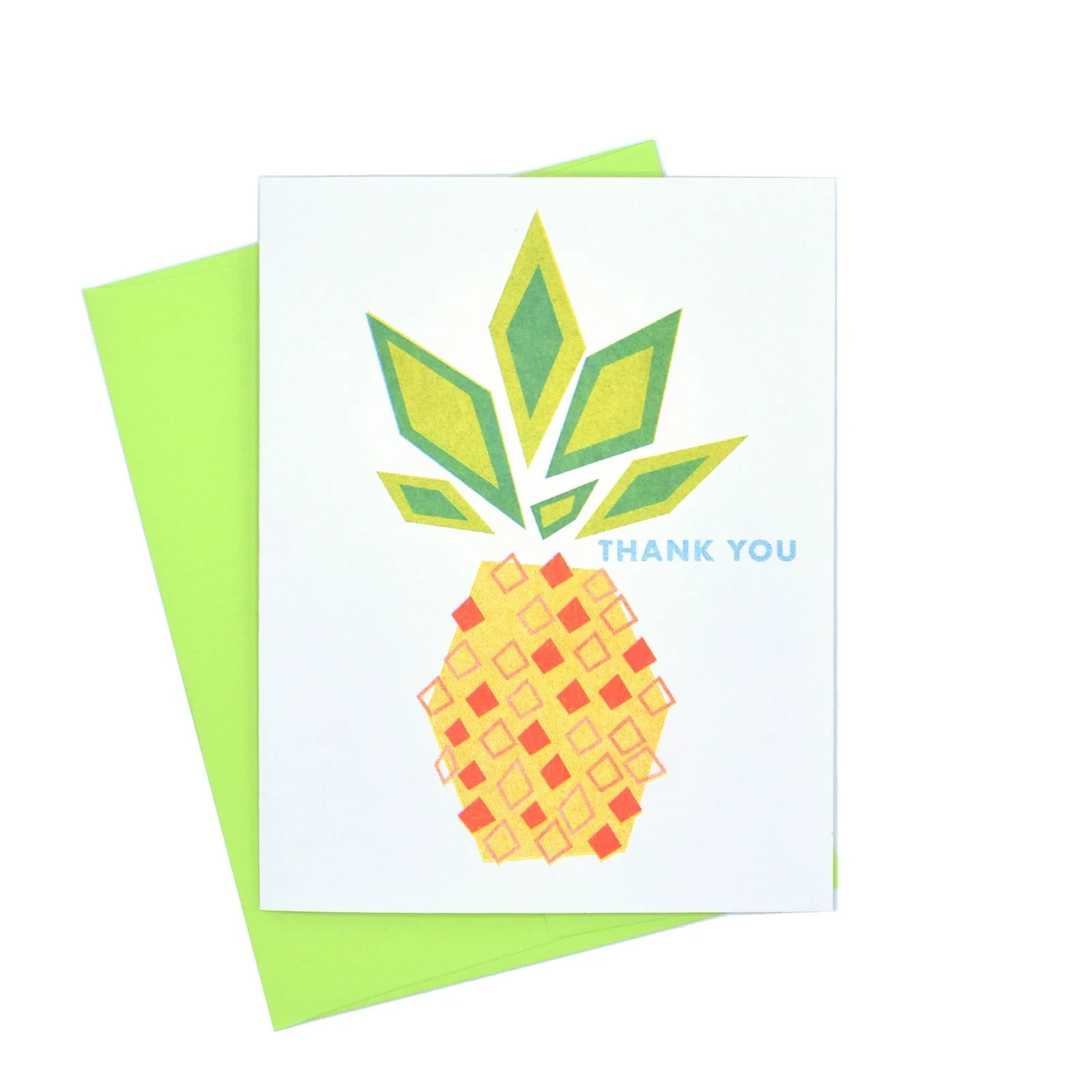 "Thank You" Pineapple - Risograph Greeting Card by Kapo Ng