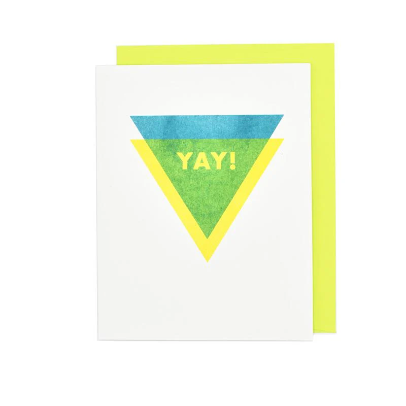"YAY" Shapes Congratulations Greeting - Risograph Card