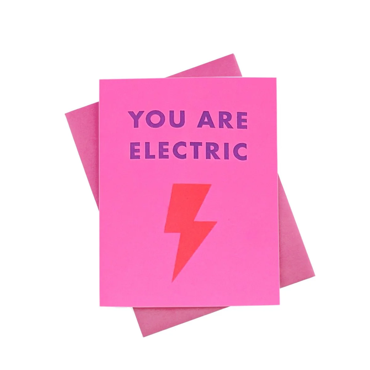"You Are Electric" Lightning Encouragement Risograph Card