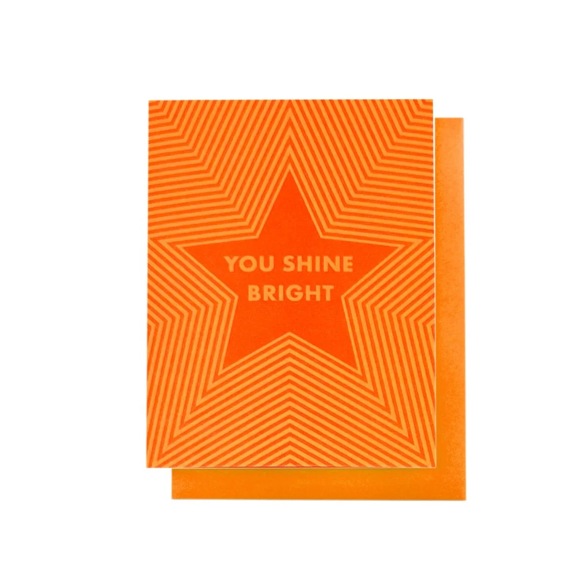 "You Shine Bright" Radiating Star Risograph Card